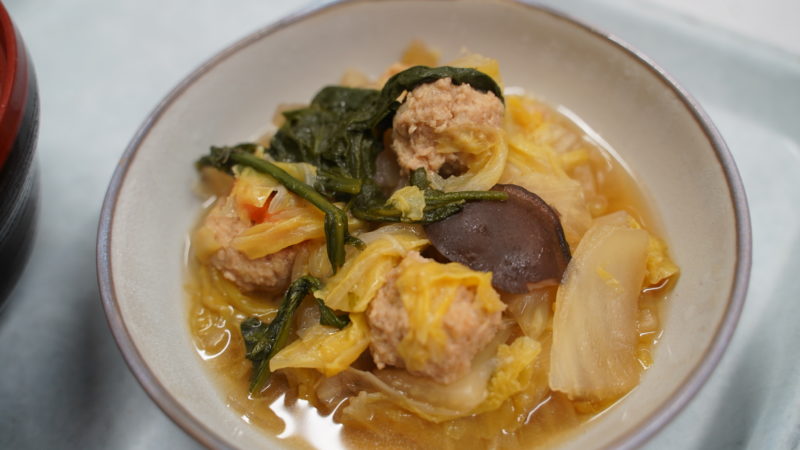 志摩豊和苑で鶏つくね鍋が振舞われました